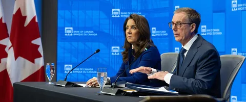 Senior Deputy Governor Carolyn Rogers and Governor Tiff Macklem at the Bank of Canada's April 2026 press conference